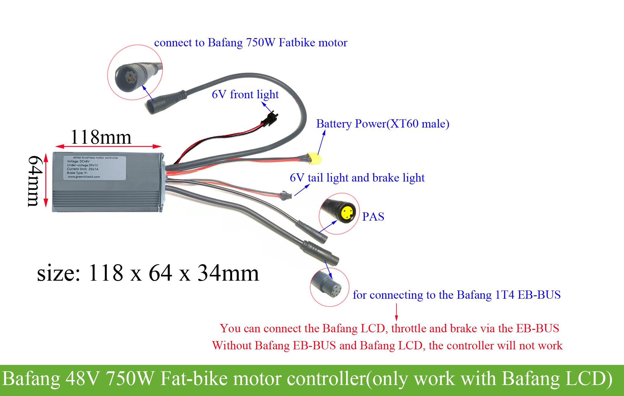 Elektrisches Fahrrad Hub Motor Controller für Bafang 36v 48v 250w